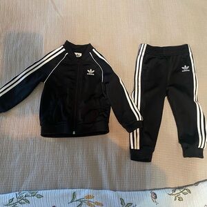 Adidas Black Jacket with White Accents